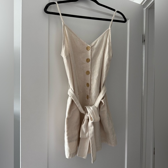 Natural beige linen romper - size Small (S) - Picture 2 of 7